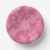 Lächeln - Rosa Pappteller (Vorderseite)