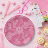 Lächeln - Rosa Pappteller (Party)