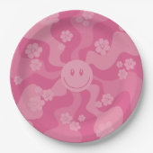 Lächeln - Rosa Pappteller (Vorderseite)