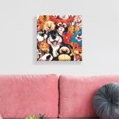 Lächeln Rund um Tiere Leinwanddruck (Insitu (Wohnzimmer))