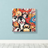 Lächeln Rund um Tiere Leinwanddruck (Insitu (Holzboden))