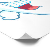 Lächeln, sauber Zahnkarikatur wird aufgeblasen.ai Poster (Ecke)