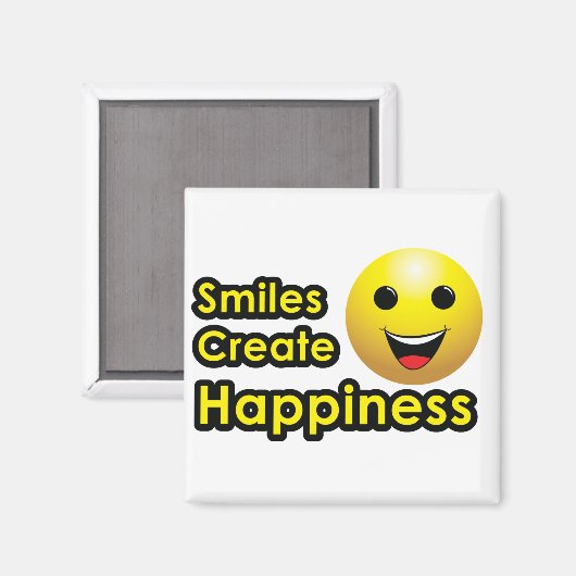 Lächeln schafft Glück - Magnet (Vorderseite/Rückseite)