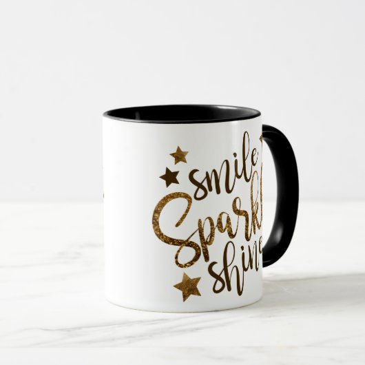 Lächeln, Schein, knackiger Kaffee Tasse (VorderseiteRechts)