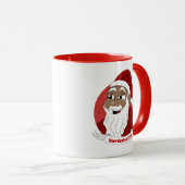 Lächeln schwarze Tasse des Santa Claus Cartoon (VorderseiteRechts)