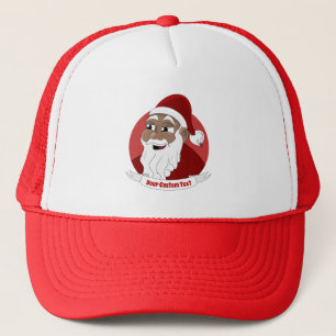 Lächeln schwarzen Santa Claus Cartoon Trucker Hat Truckerkappe
