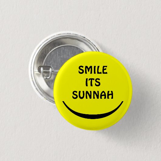 lächeln sein sunnah Knopf Button (Vorne & Hinten)