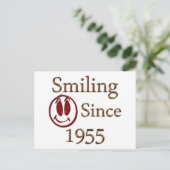 Lächeln seit 1955 postkarte (Stehend Vorderseite)