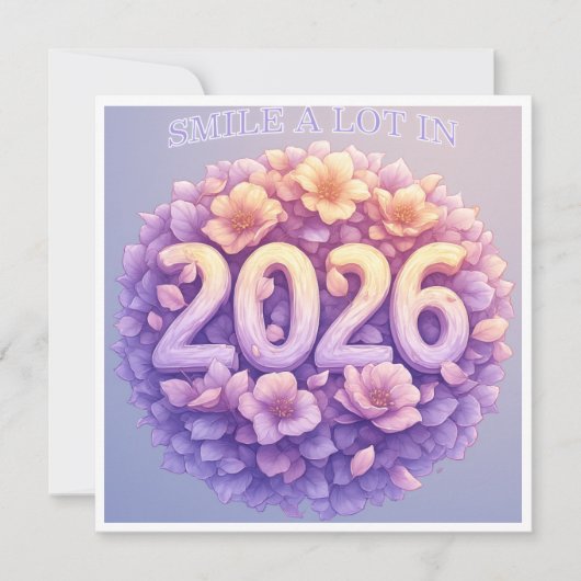 Lächeln Sie 2026 viel Karte (Vorderseite)