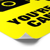 Lächeln Sie, dass Sie auf der Kamera lustige Siche Poster (Ecke)