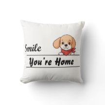 Lächeln Sie, dass Sie Zuhause sind, niedliche Pupp