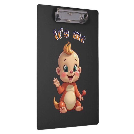 Lächeln Sie die Freude eines süßen Babys und das G Klemmbrett (Rechts)