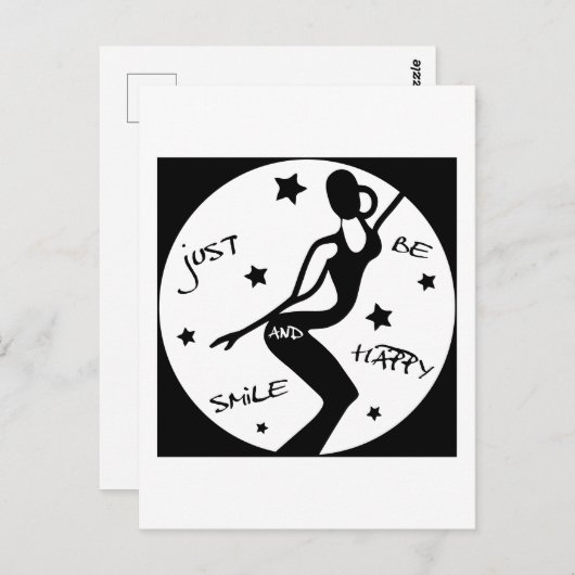 Lächeln Sie einfach und seien Sie glücklich, lusti Postkarte (Vorne/Hinten)