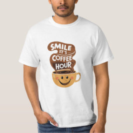 Lächeln Sie, es ist Kaffeezeit, lustige Kaffeekoch T-Shirt