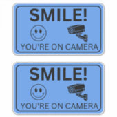 Lächeln Sie Ihre Kamerazeichen, Videoüberwachung Aufkleber (Vorderseite)