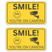 Lächeln Sie Ihre Kamerazeichen, Videoüberwachung Aufkleber (Vorderseite)