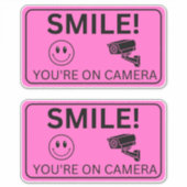 Lächeln Sie Ihre Kamerazeichen, Videoüberwachung Aufkleber (Vorderseite)