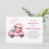 Lächeln Sie in einer konvertiblen Babydusche. Einladung (Stehend Vorderseite)