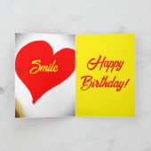 Lächeln Sie in Ihrem Herz Geburtkarte Karte (Innenseite)
