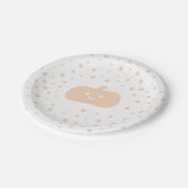 Lächeln Sie Niedlichen Cartoon Orange Pumpkin mit  Pappteller (Schrägansicht)