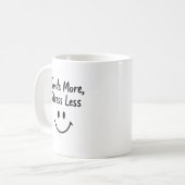 Lächeln Sie noch mehr, drücken Sie weniger Doodle- Kaffeetasse (Vorderseite Links)