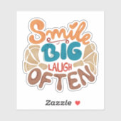 Lächeln Sie oft Big Lächeln: Freude Aufkleber (Blatt)