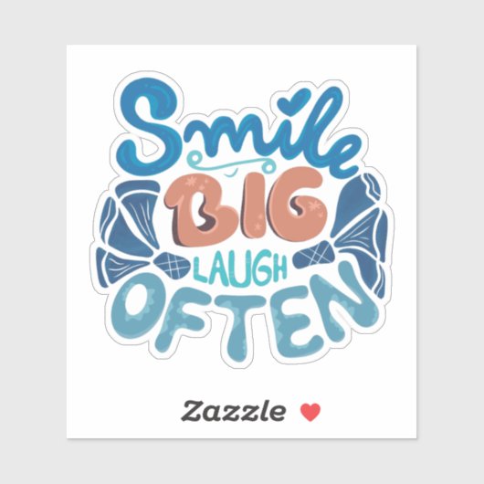 Lächeln Sie oft Big Lächeln: Herzwärmenmeldung Aufkleber (Blatt)