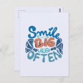 Lächeln Sie oft Big Lächeln: Herzwärmenmeldung Postkarte (Vorne/Hinten)