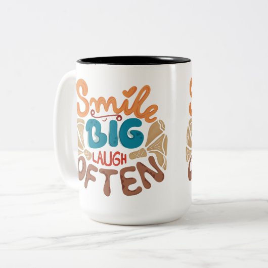 Lächeln Sie oft Big Laugh Zweifarbige Tasse (Vorderseite Links)