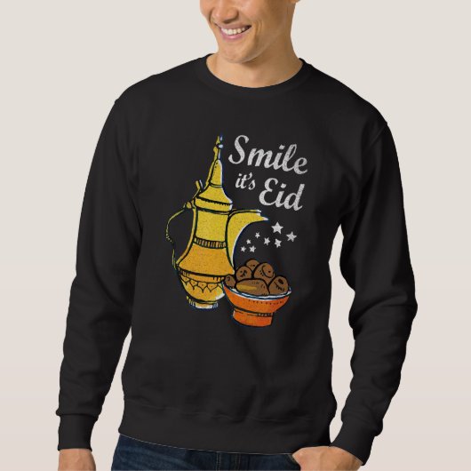 Lächeln Sie sein Eid Eid Mubarak Sweatshirt (Vorderseite)