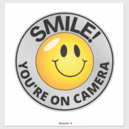 Lächeln Sie, Sie sind auf Kamerasymbol, Videoüberw Aufkleber