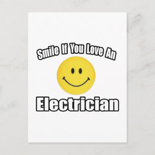Lächeln Sie, wenn Sie einen Elektro-Liebe Postkarte
