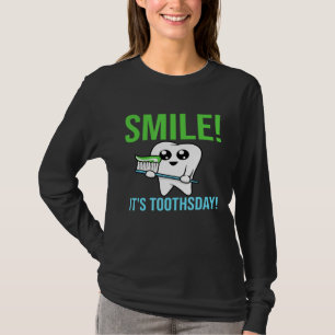 Lächeln Sie zum Zahntag - Lustiger Zahnarzt Zahnar T-Shirt