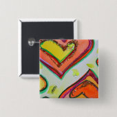 Lächeln Sie zwei Herz-Art-Tasten oder Lapel-Pins Button (Vorne & Hinten)