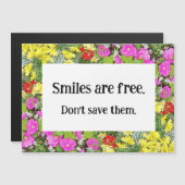 Lächeln sind kostenlos magnetkarte (Vorne/Hinten)