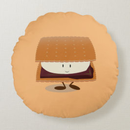 Lächeln S'more Food Round Pillow Rundes Kissen
