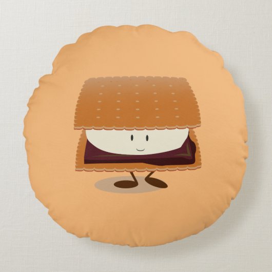 Lächeln S'more Food Round Pillow Rundes Kissen (Vorderseite)