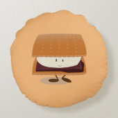 Lächeln S'more Food Round Pillow Rundes Kissen (Rückseite)