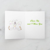 Lächeln Sonnenblumen Schmetterlinge jubeln Grußkar Karte (Innenseite)