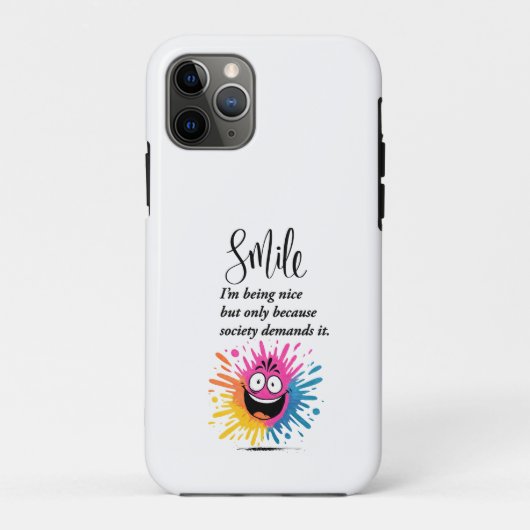 Lächeln, soziales und sarkastisches Design Case-Mate iPhone Hülle (Rückseite)