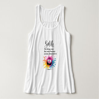 Lächeln, soziales und sarkastisches Design Tank Top