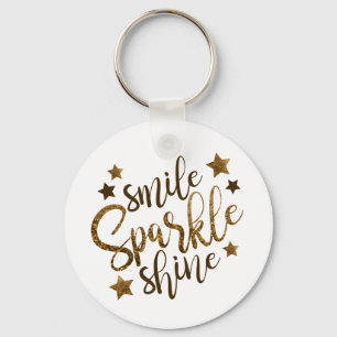 Lächeln, Sparkle, Shine Button Schlüsselkette Schlüsselanhänger