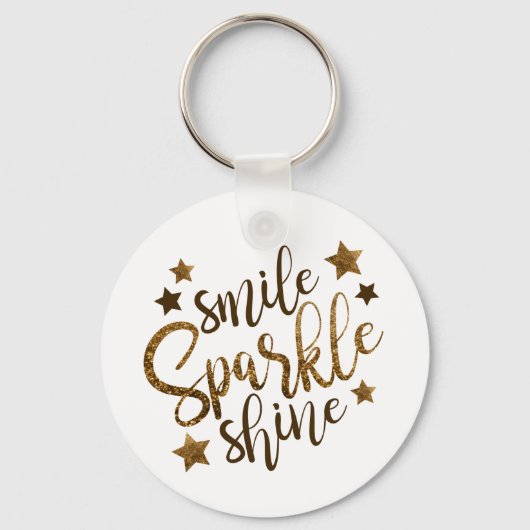 Lächeln, Sparkle, Shine Button Schlüsselkette Schlüsselanhänger (Vorderseite)
