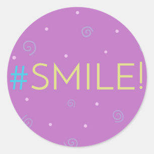 Lächeln Sticker - Hashtag Redewendungen pink #smil