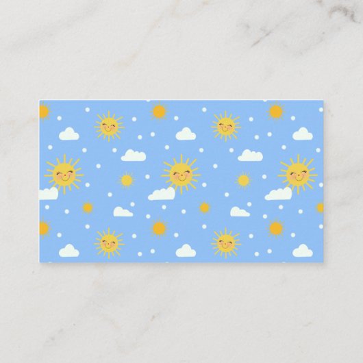 Lächeln Sun & Clouds Kinderdusche Windelwindeln Begleitkarte (Rückseite)