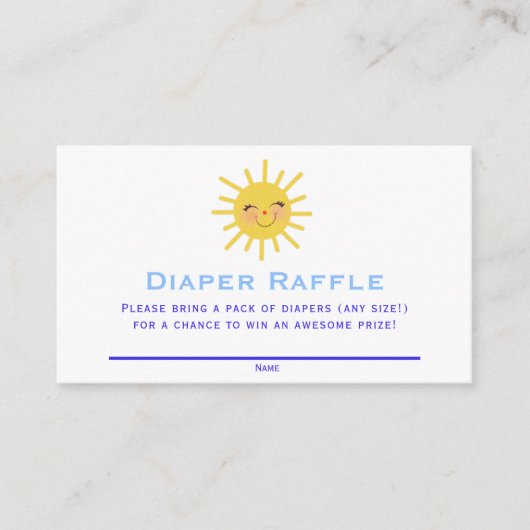 Lächeln Sun & Clouds Kinderdusche Windelwindeln Begleitkarte (Vorderseite)