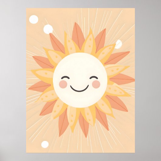 Lächeln Sun Kinderzimmer Wall Art Poster (Vorne)