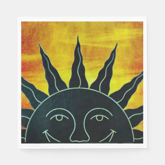 Lächeln Sun Paper Napkin Serviette (Vorderseite)
