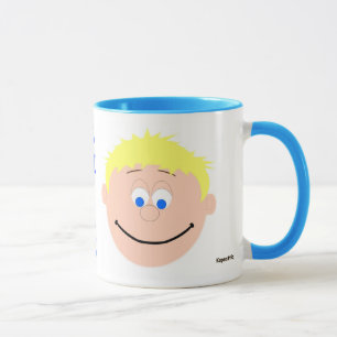 Lächeln Tasse Blonde Boy Blue Mit Augen