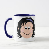 Lächeln Tasse Schwarzes Haar Mädchen (Links)